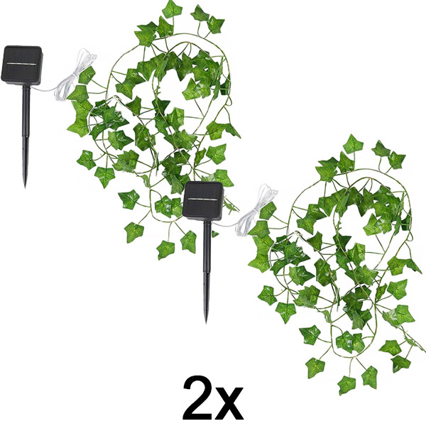 2x Napelemes Tündérfények Mesterséges Borostyánlevéllel (5 m) | LEAFGLO