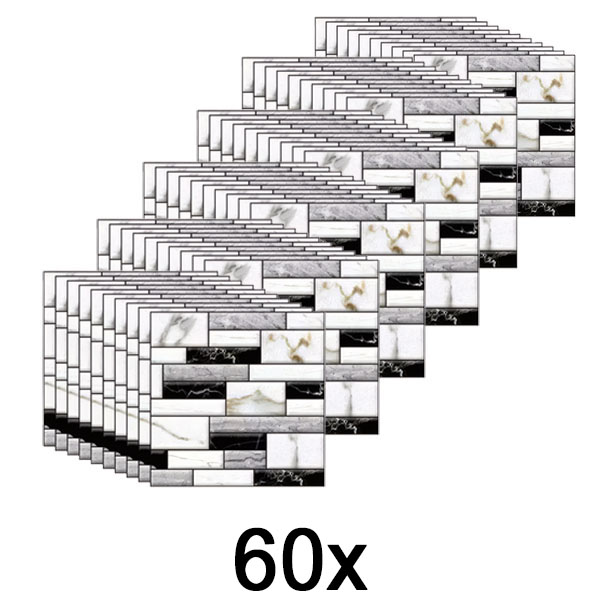 6x 3D márványos falmatricák (10 db/0,9 m²) | MARBLEBLOCKS