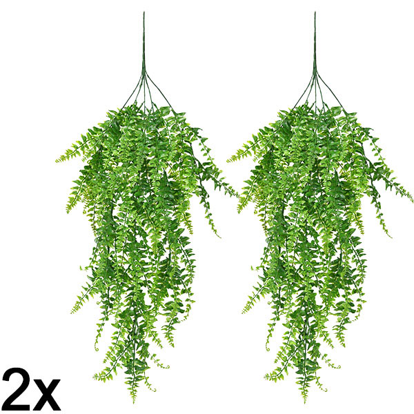 2x Műnövény, függő páfrány (80 cm) | FERNY