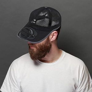 Napelemes és USB-ről tölthető hűtőventilátoros sapka | SOLCAP